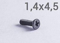Винт М1,4х4,5 с цилиндрической плоской шляпкой (черный) Винт М1,4х4,5 с цилиндрической плоской шляпкой (черный)