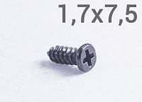 Шуруп 1,7х7,5 с плоской шляпкой и острым концом (черный) Шуруп 1,7х7,5 с плоской шляпкой и острым концом (черный)