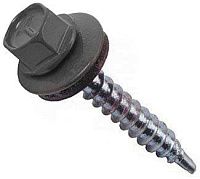 Саморез кровельный со сверлом 4,8х55 RAL 7024 графитовый серый Саморез кровельный со сверлом 4,8х55 RAL 7024 графитовый серый