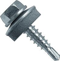 Винт самосверлящий по металлу 4,8x20 мм, с шайбой EPDM, SD 02 Fasty P15048200AMS, углеродистая сталь с покрытием MagniSilver Винт самосверлящий по металлу 4,8x20 мм, с шайбой EPDM, SD 02 Fasty P15048200AMS, углеродистая сталь с покрытием MagniSilver