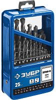 Набор сверл по металлу 1-13 мм, 25 шт Р6М5, ЗУБР 29621-H25 Набор сверл по металлу 1-13 мм, 25 шт Р6М5, ЗУБР 29621-H25