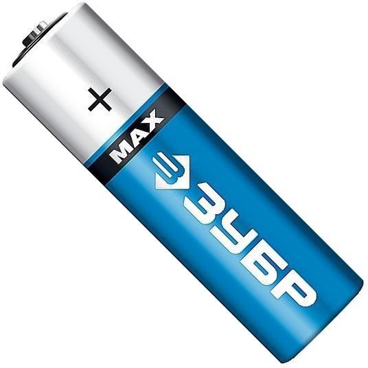 Батарейка пальчиковая щелочная тип AA 1,5 В ЗУБР Turbo-MAX 59206-2C_z01, 2 шт - фото