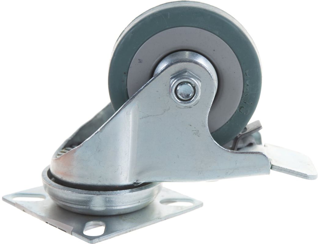 Колесо поворотное с тормозом резина/полипропилен ЗУБР - фото