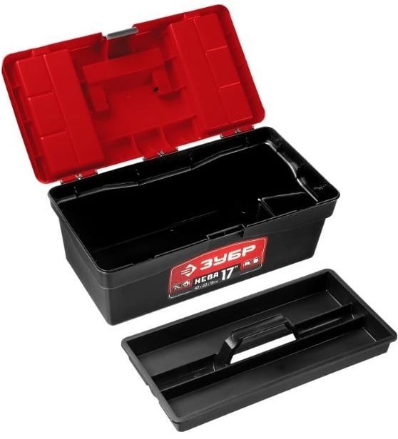 Ящик для инструментов пластиковый 17" 420х220х180 мм НЕВА-17 ЗУБР 38323-17 - фото