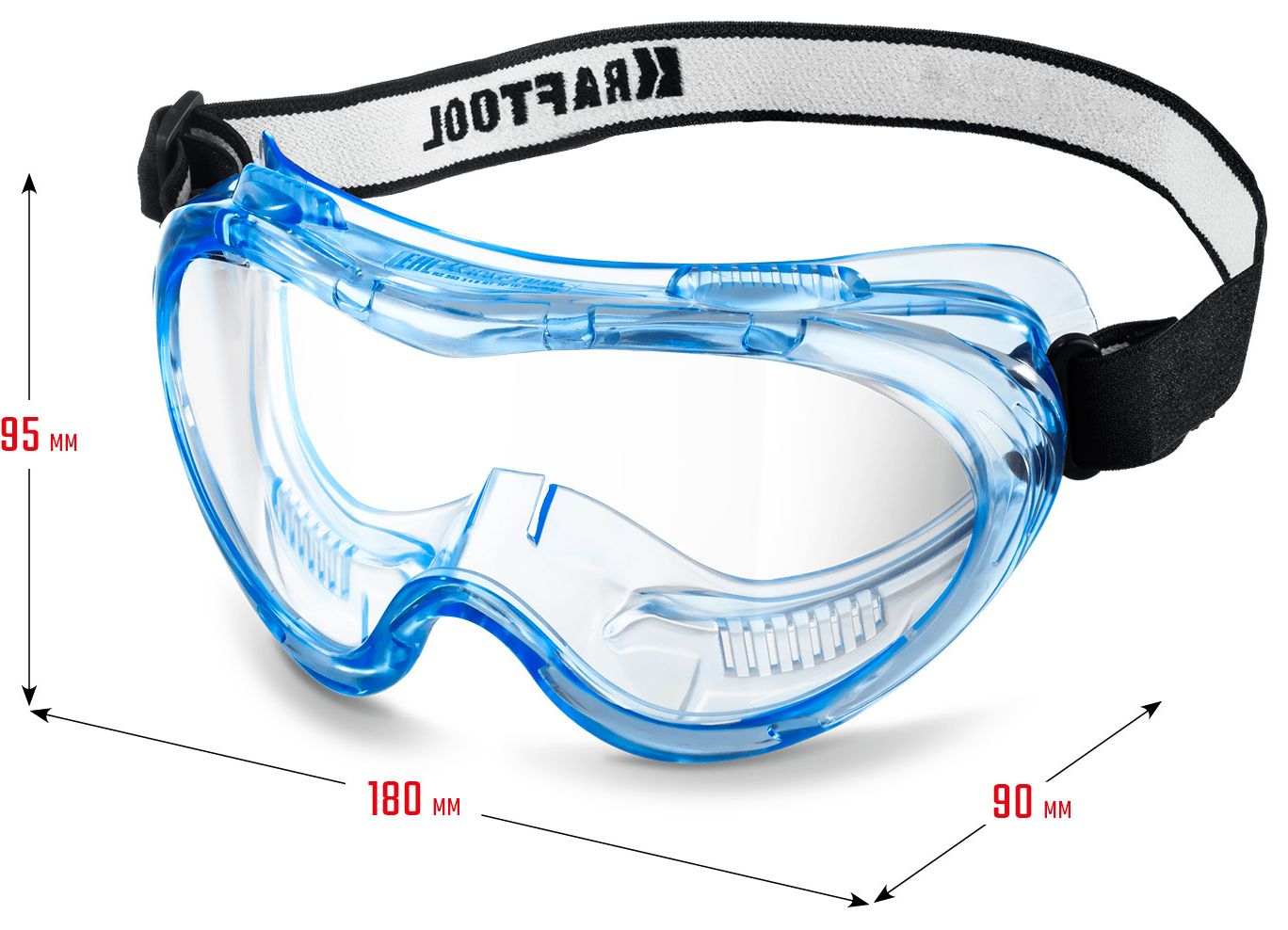 Очки защитные непрямая вентиляция, стекло из поликарбоната Panorama Kraftool 11008 - фото