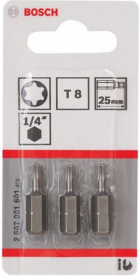 Набор бит TORX Т8 длина 25 мм Bosch 2607001601 - фото