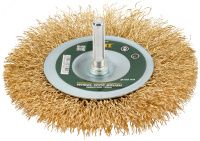 Корщетка дисковая для дрели 100 мм, витая латунированная проволока 0,3 мм FIT 38510