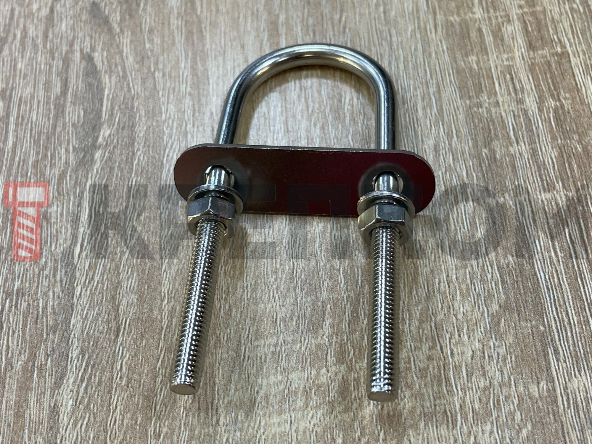 Болт-скоба U-образная с пластиной 8230, нержавеющая сталь А2 - фото