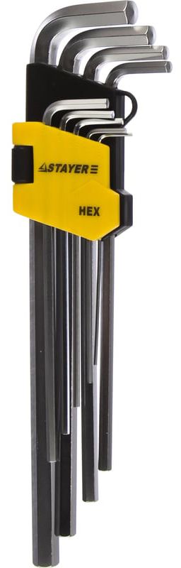 Изображение товара Набор имбусовых удлиненных ключей Master Stayer 2741-Н9 9 шт для мебели и сборки