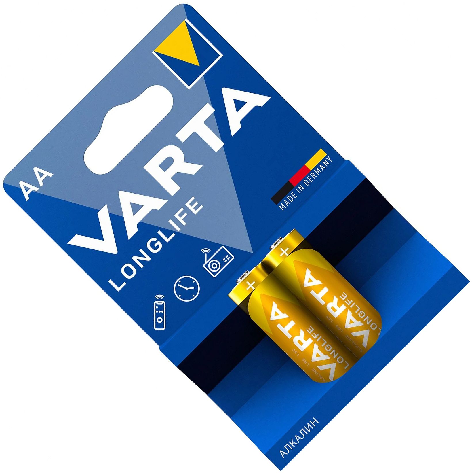 Изображение товара Батарейки щелочные AA Varta Longlife 4106101412, 2 шт в упаковке