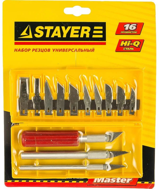 Набор резцов для точных работ по дереву Stayer 1830-Н16, 16 шт - фото