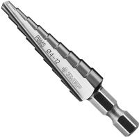 Сверло по металлу ступенчатое 4-12 мм, 9 ступеней, хвостовик шестигранный 1/4" ЗУБР 29670-4-12-9, сталь Р6М5