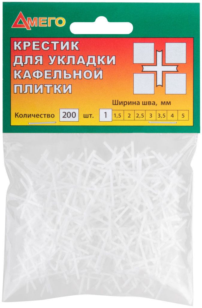 Крестики для кафеля 1 мм FIT 16741, 200 шт - фото