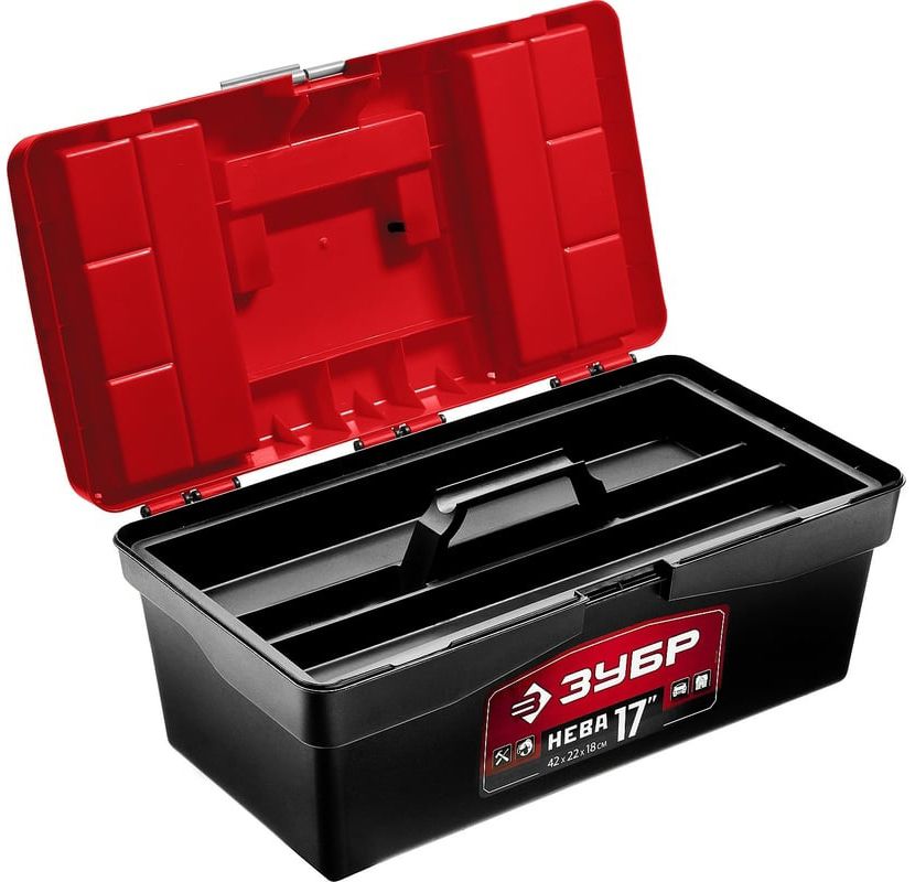 Ящик для инструментов пластиковый 17" 420х220х180 мм НЕВА-17 ЗУБР 38323-17 - фото