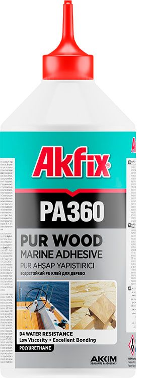 Клей полиуретановый для дерева 560 гр водостойкий Д4 PA360, Akfix GA365, прозрачный - фото