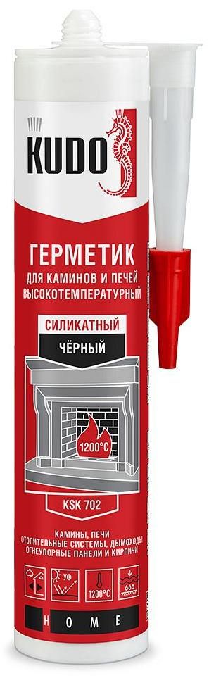 Изображение товара Герметик силикатный для печей и каминов 280 мл Kudo KSK-702, черный