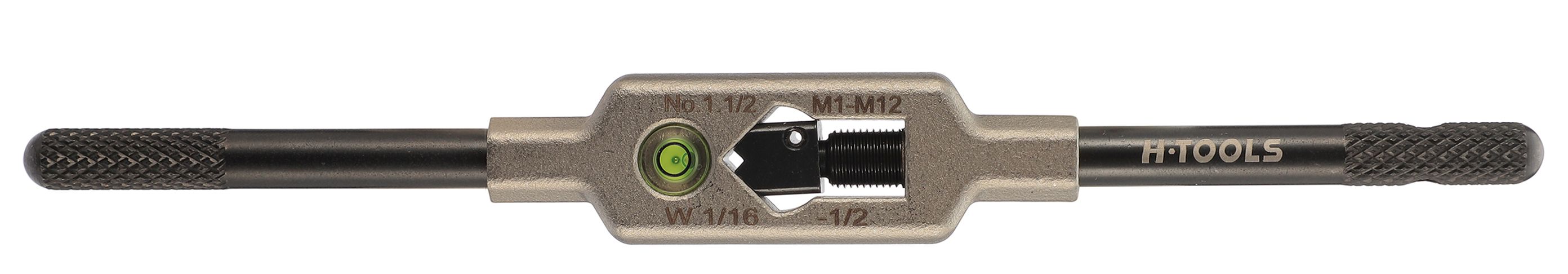 Вороток для метчиков с уровнем №1,5 M1-M12 (2,1-8,0 мм) 175 мм Inox DIN 1814 H-Tools 08802040 - фото
