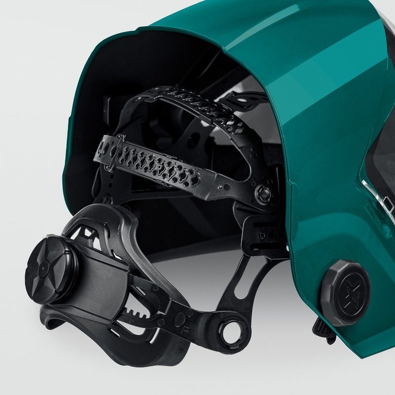 Маска сварщика хамелеон, панорамный трёхсторонний светофильтр, затемнение 3/4-8/9-14 Panzer Kraftool 11061 - фото