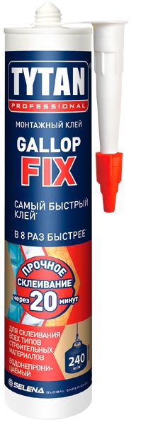 Клей-герметик TYTAN Professional Gallop Fix 63007, 290 мл белый - фото