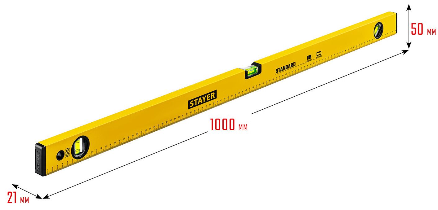 Уровень строительный с линейкой Stayer Standard Master - фото