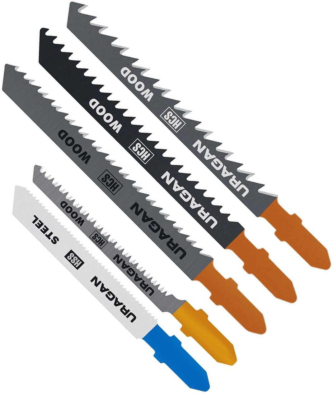 Набо полотен для электролобзика по дереву/металлу Uragan 159488-H5_z02, 5 шт - фото