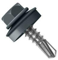 Саморез кровельный со сверлом 4,8х29 RAL 7040 серое окно