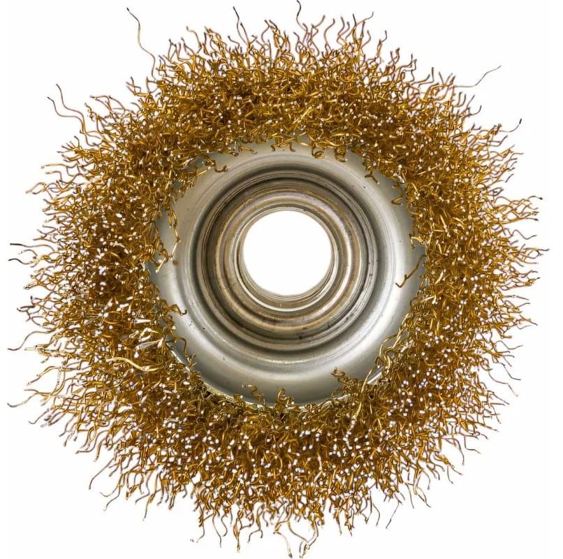 Щетка-крацовка чашечная для УШМ 60 мм, витая стальная латунированная проволока 0,3 мм Stayer Prof 35125-060_z01 - фото