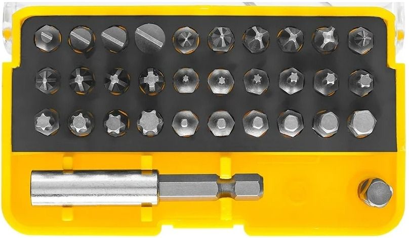 Набор бит 25 мм, C1/4" с магнитным адаптером E1/4" Stayer ProFix 26135-H32, сталь Cr-Mo, 32 предмета в боксе - фото
