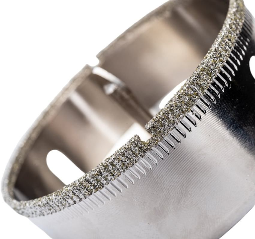 Коронка алмазная с центровочным сверлом по керамограниту, стеклу, керамике и мрамору, мокрый рез, ц/х Messer DIY - фото