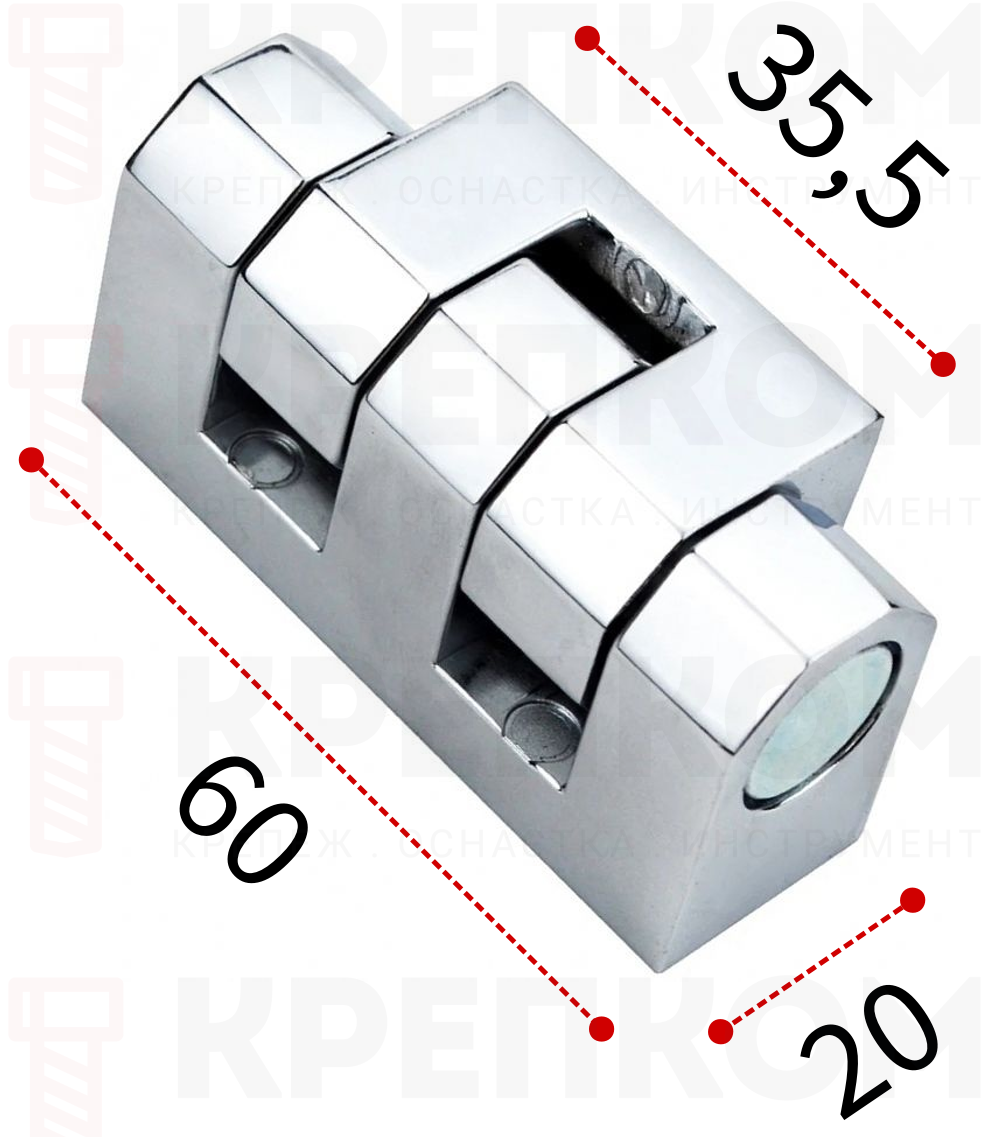 Петля для ящика 30х60 мм, нагрузка 132 кг, L245-3, оцинкованная сталь - фото