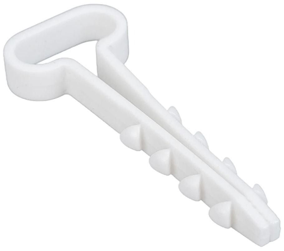 Дюбель хомут для плоского кабеля 12-6 белый 15-0455, нейлон - фото
