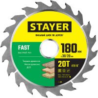 Диск пильный по дереву Fast 180x30/20 мм, 20Т, Stayer 3680-180-30-20_z01