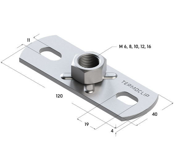 Пластина опорная для средних нагрузок 4F2 М12 TERMOCLIP - фото