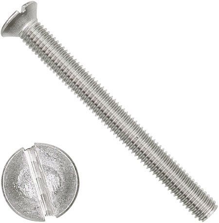 Винт потай с прямым шлицем М3,5х20 DIN 963 (ISO 2009), нержавеющая сталь А2 - фото