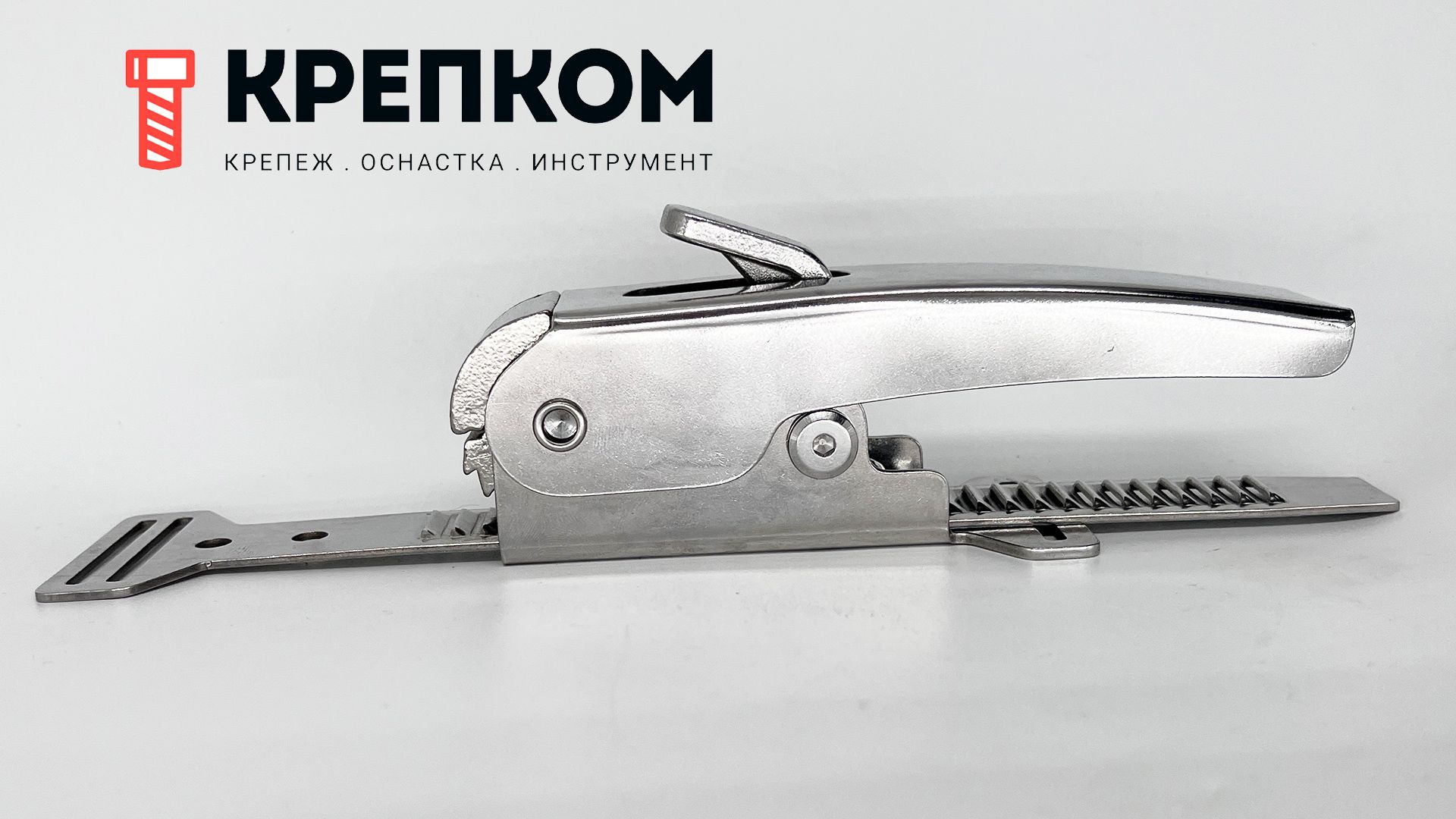 Замок-защелка с кольцевым натяжением L=132 мм, нагрузка 102 кг, BH13, нержавеющая сталь А2 - фото