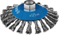 Щетка-крацовка коническая для УШМ 125 мм, жгутированная проволока 0,5 мм, ЗУБР PROF 35269-125_z02