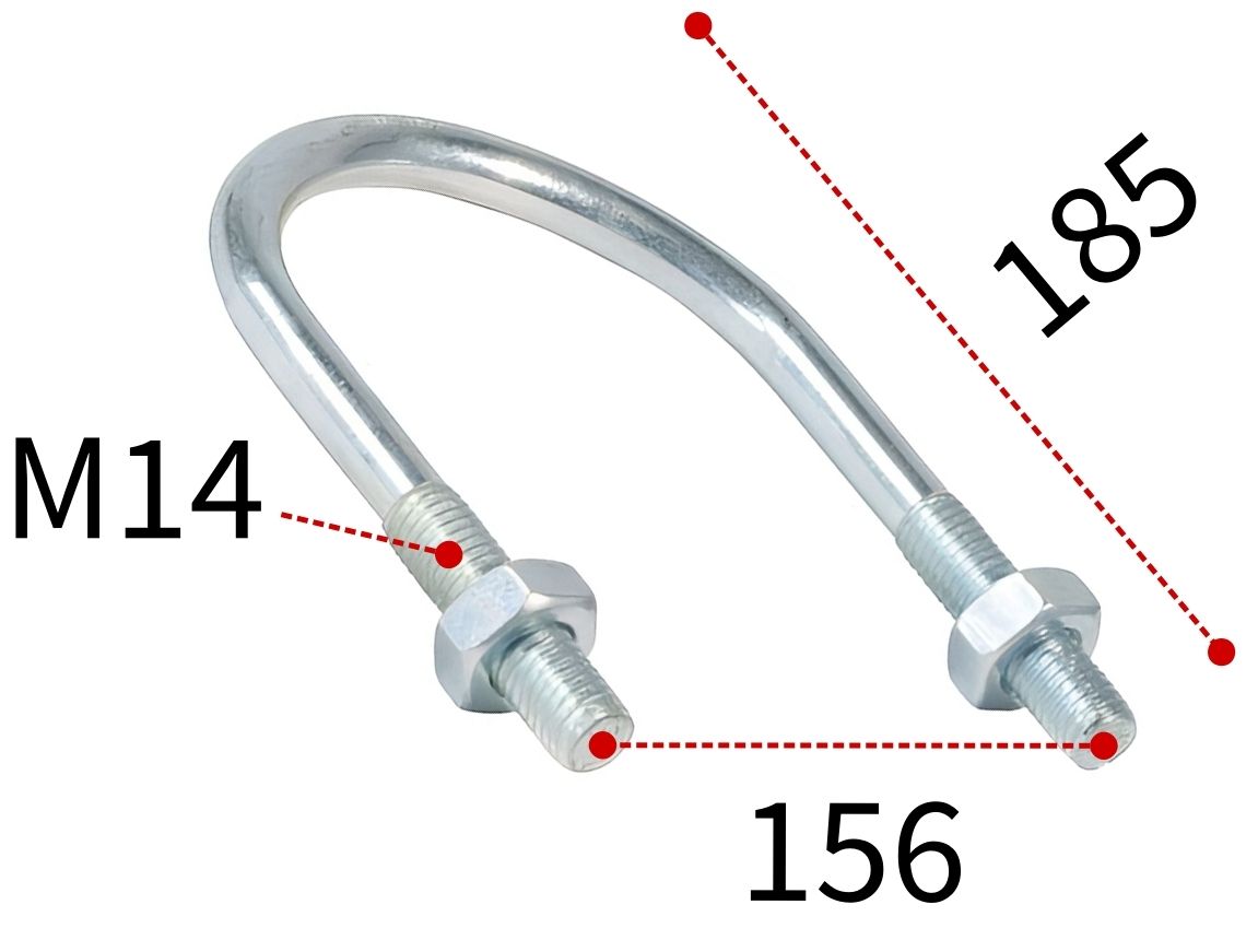 Монтажная скоба с метрической резьбой 131-140 (5") Fischer ETR 024432, оцинкованная сталь - фото