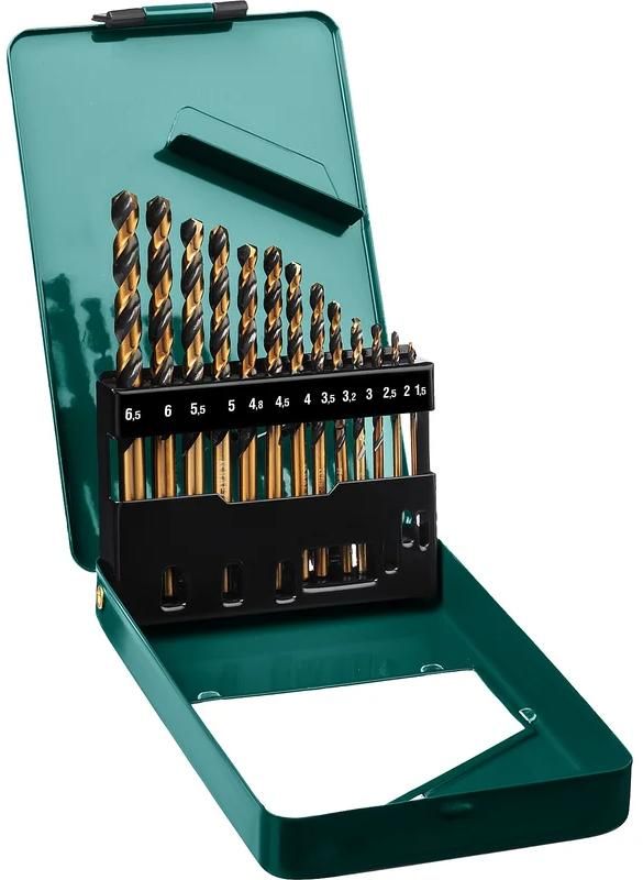Набор сверл по металлу 1,5-6,5 мм HSS-Co8 М42 Cobalt-8 Kraftool 29656-H13, 13 шт - фото