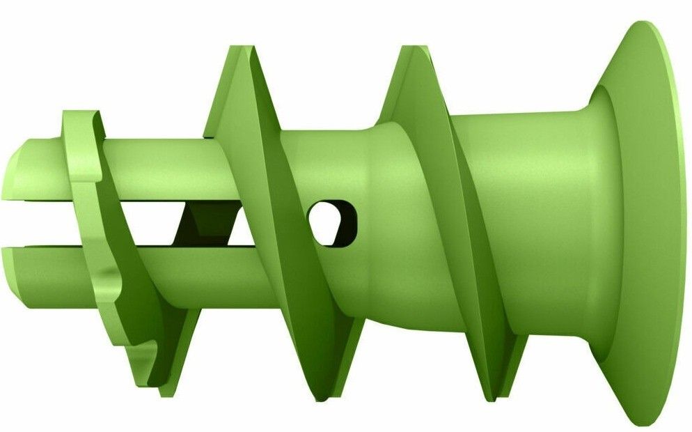 Дюбель для гипсокартона с потайным шурупом GK Green S Fischer 532729, зелёный нейлон, 5 шт в блистере - фото