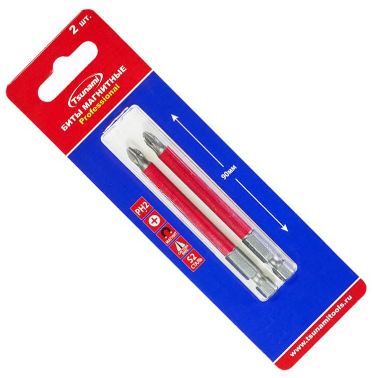 Набор бит PH2 90 мм Professional Tsunami T26020010PH2090 - фото