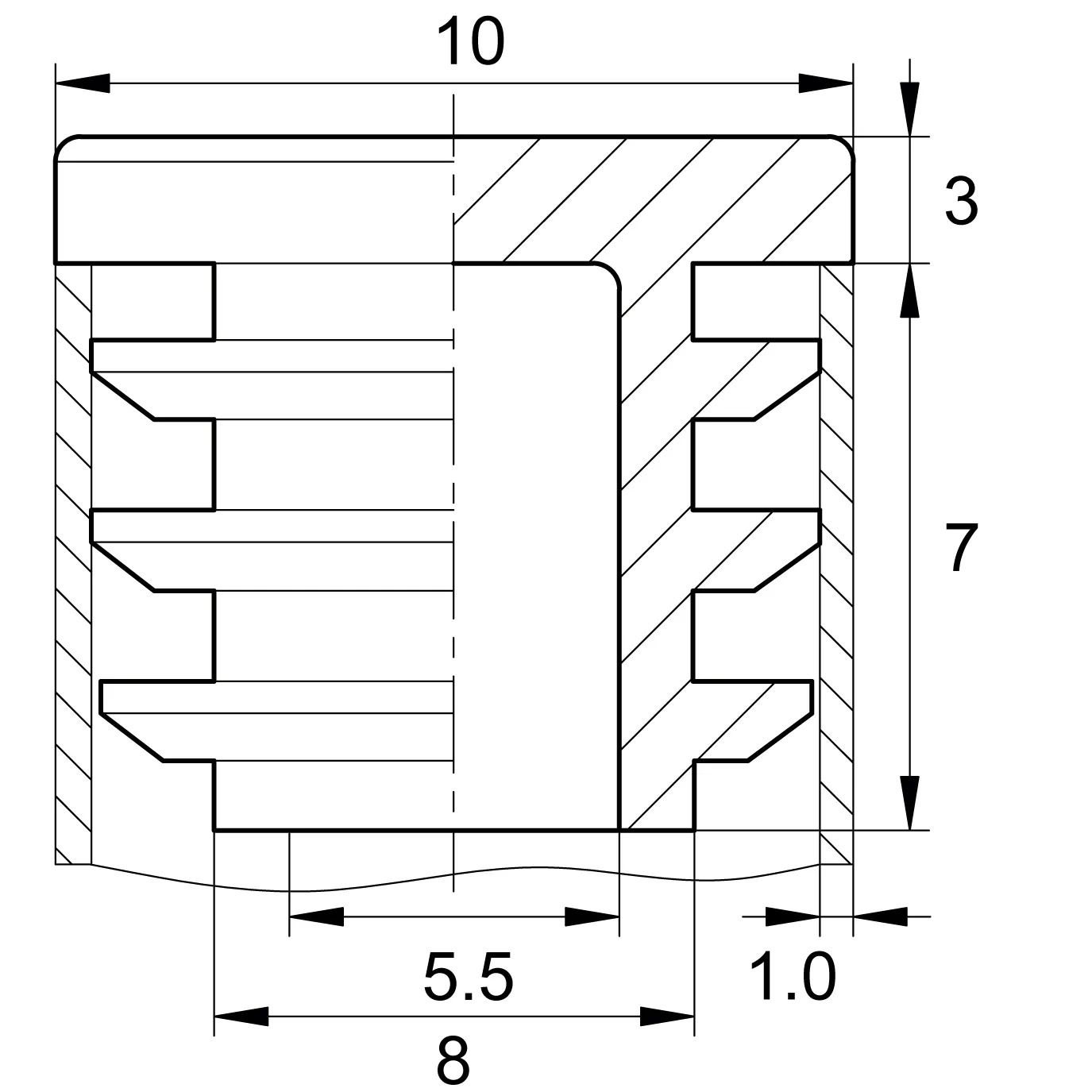 Заглушка внутренняя для квадратных труб ПЧЕ, пластик, цвет в ассортименте - фото