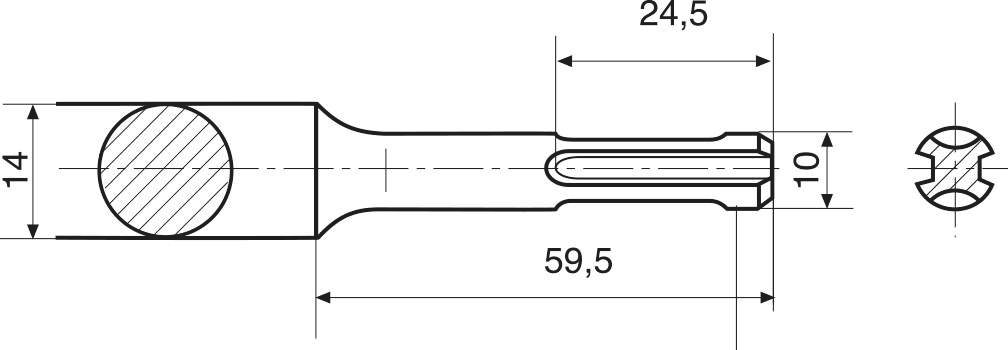 Зубило лопаточное SDS-plus с держателем SB 80х20х170 мм Rennsteig RE-21217017SB, сталь Cr-V - фото