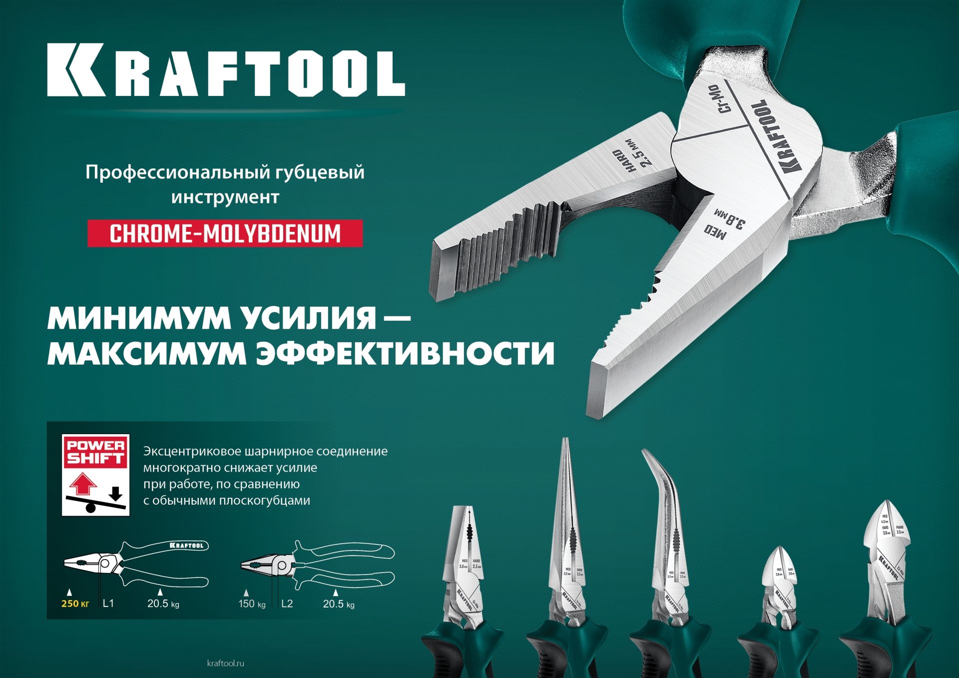 Тонкогубцы изогнутые 200 мм с эксцентриковым шарниром Kraftool 22011-4-20 - фото