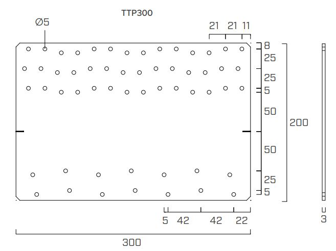 Пластина 300х200х3 Titan Plate T Holz Technic TTP300 - фото