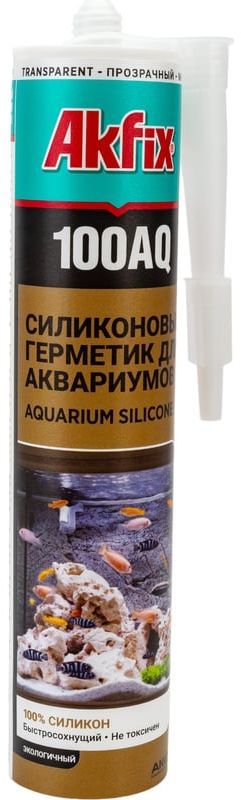 Герметик силиконовый аквариумный 280 мл Akfix 100AQ SA080.28T, прозрачный - фото