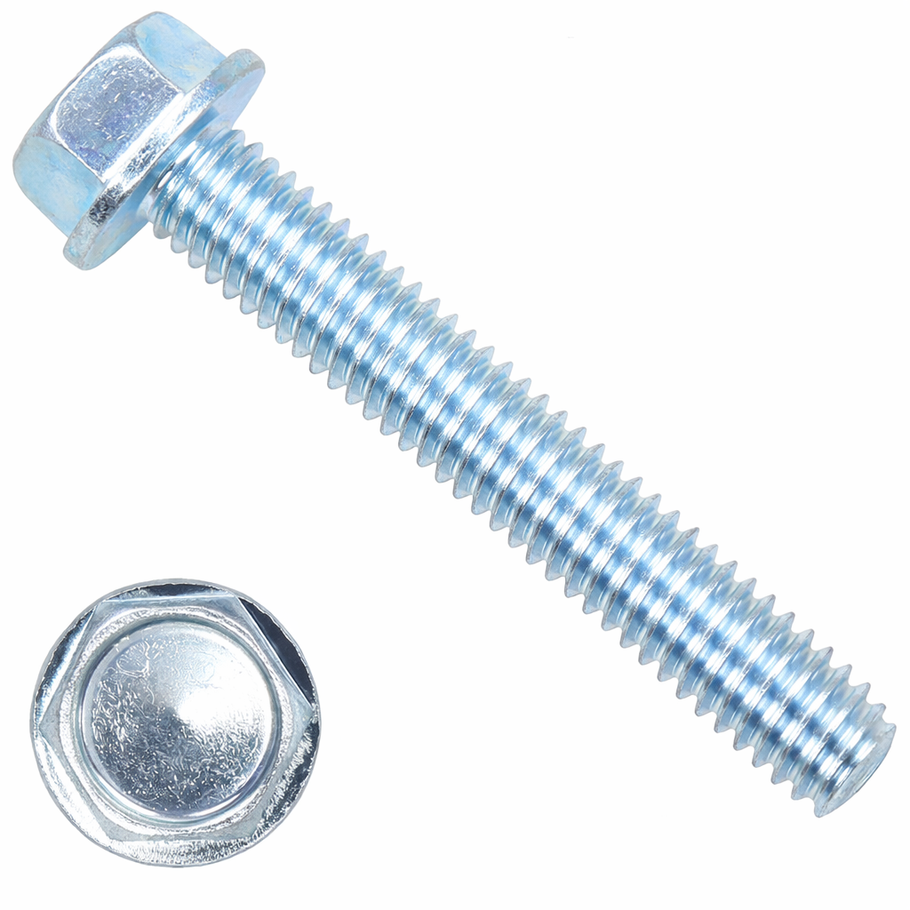 Винт резьбовыдавливающий с шестигранной головкой и фланцем DIN 7500 form D, оцинкованная сталь - фото