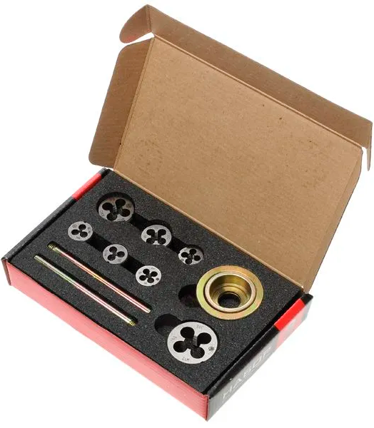 Набор метрических плашек №70 М3-М12 Волжский Инструмент 5503087, 8 шт - фото