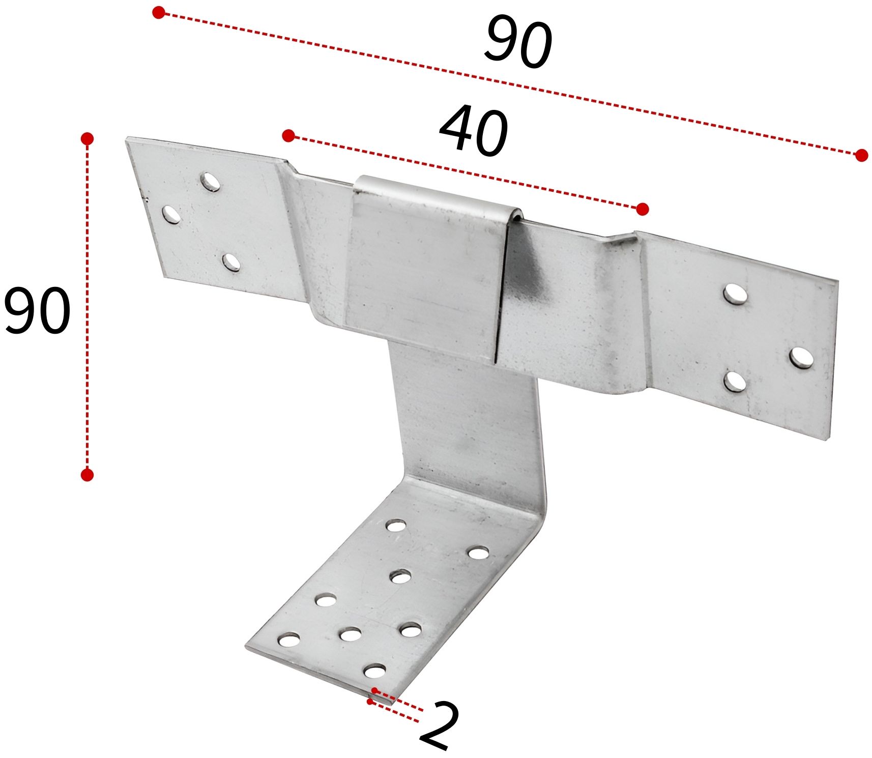 Скользящая опора СПК 90х90х40, оцинкованная сталь - фото