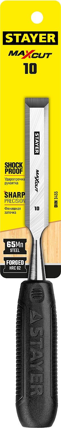Стамеска плоская с пластиковой рукояткой 10 мм Stayer Max-Cut Master 1820-10 - фото