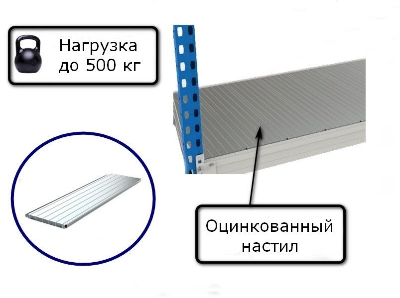 Дополнительный ярус 1200х600 мм SGR-V Металл-завод, оцинкованный - фото